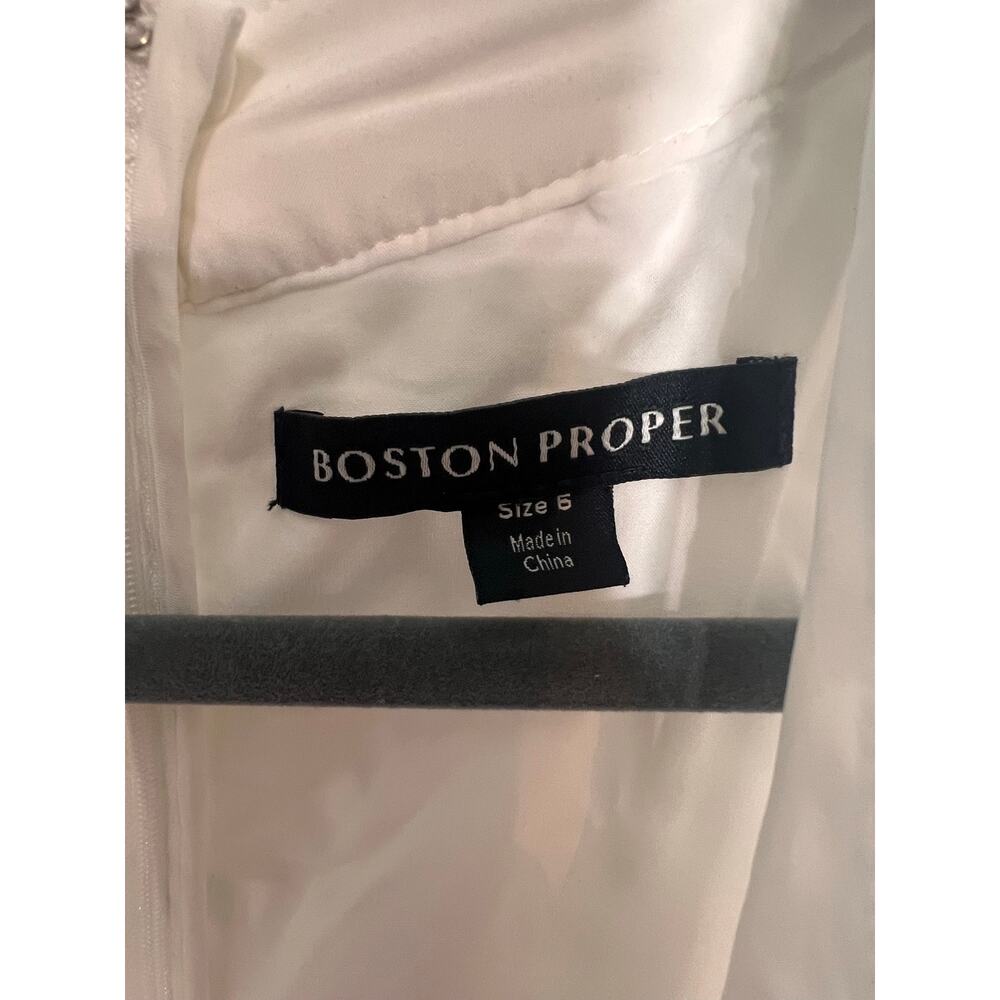NWT Boston Proper White Eyelet Lace Midi Dress Puff Sleeve Size 6 - Picture 3 of 7